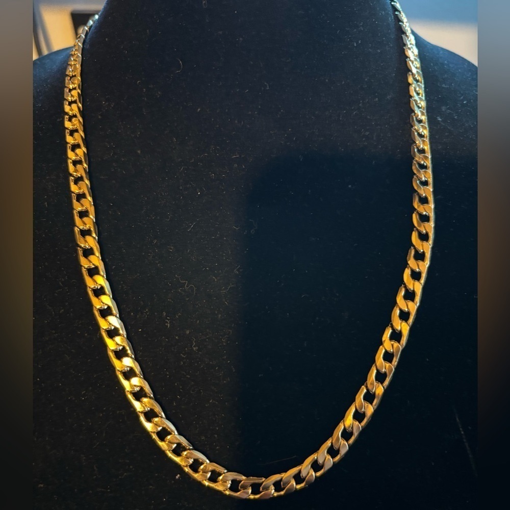 22 inch 18k gold over stainless steel Cuban chain thick heavy